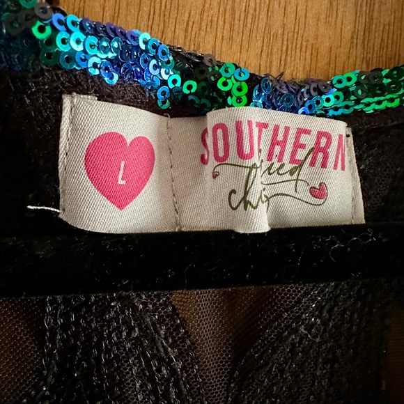 Iridescent Sequin Mesh Duster Cardigan | Size L - Picture 5 of 8